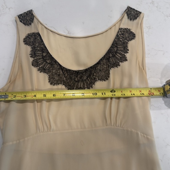 Vintage cream with black lace silk slip dress. Large. Darling. Barely worn. - Picture 11 of 11
